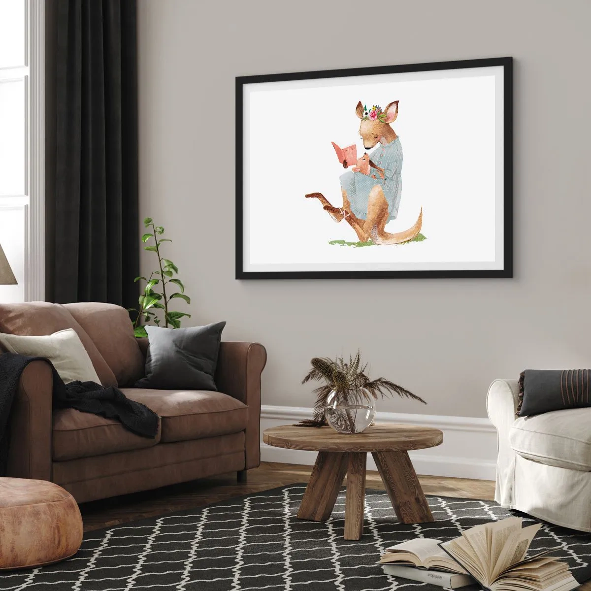 Plakat i sort ramme - Læs for mig, mor - 100x70 cm