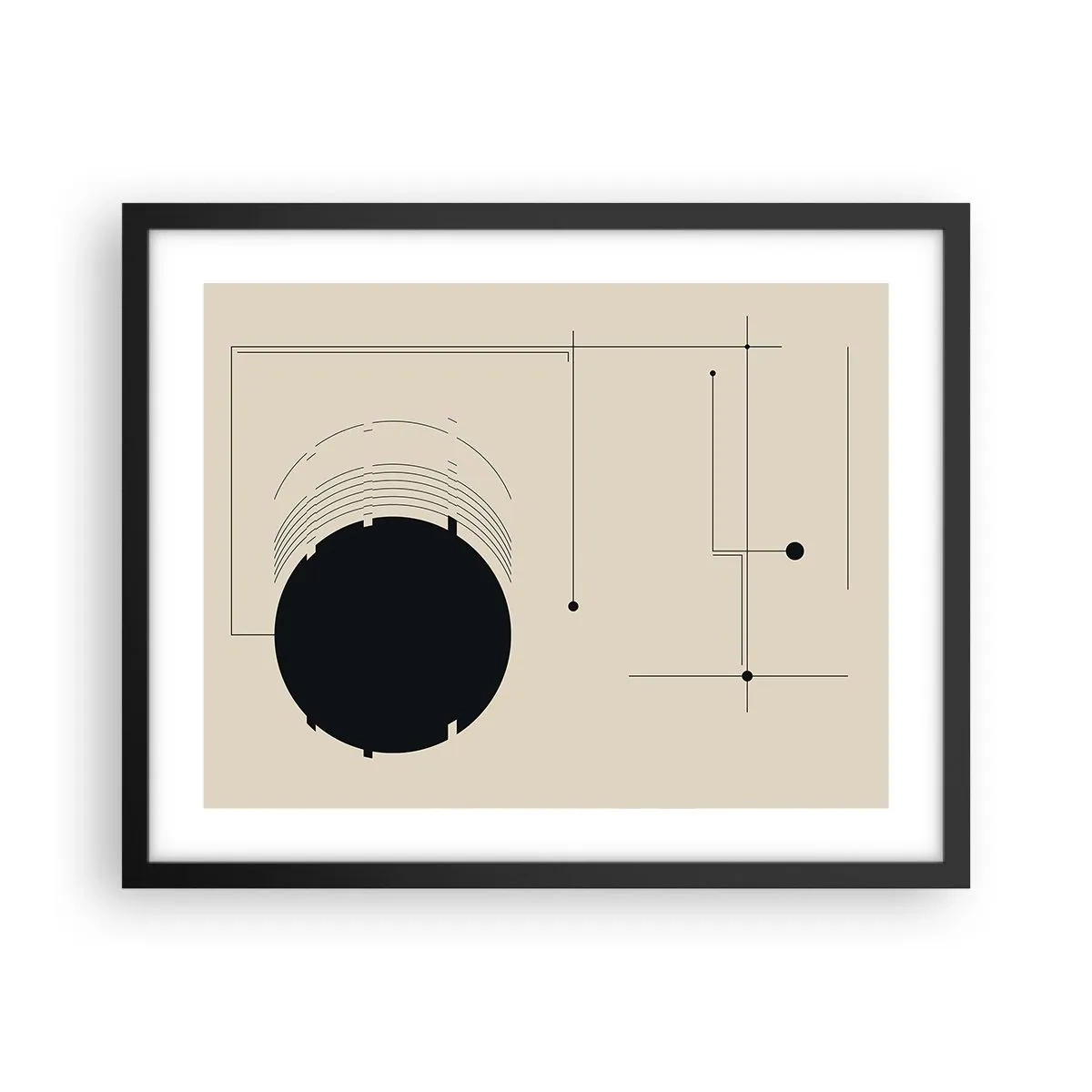 Plakat i sort ramme - Fjedrende og dynamisk komposition - 50x40 cm