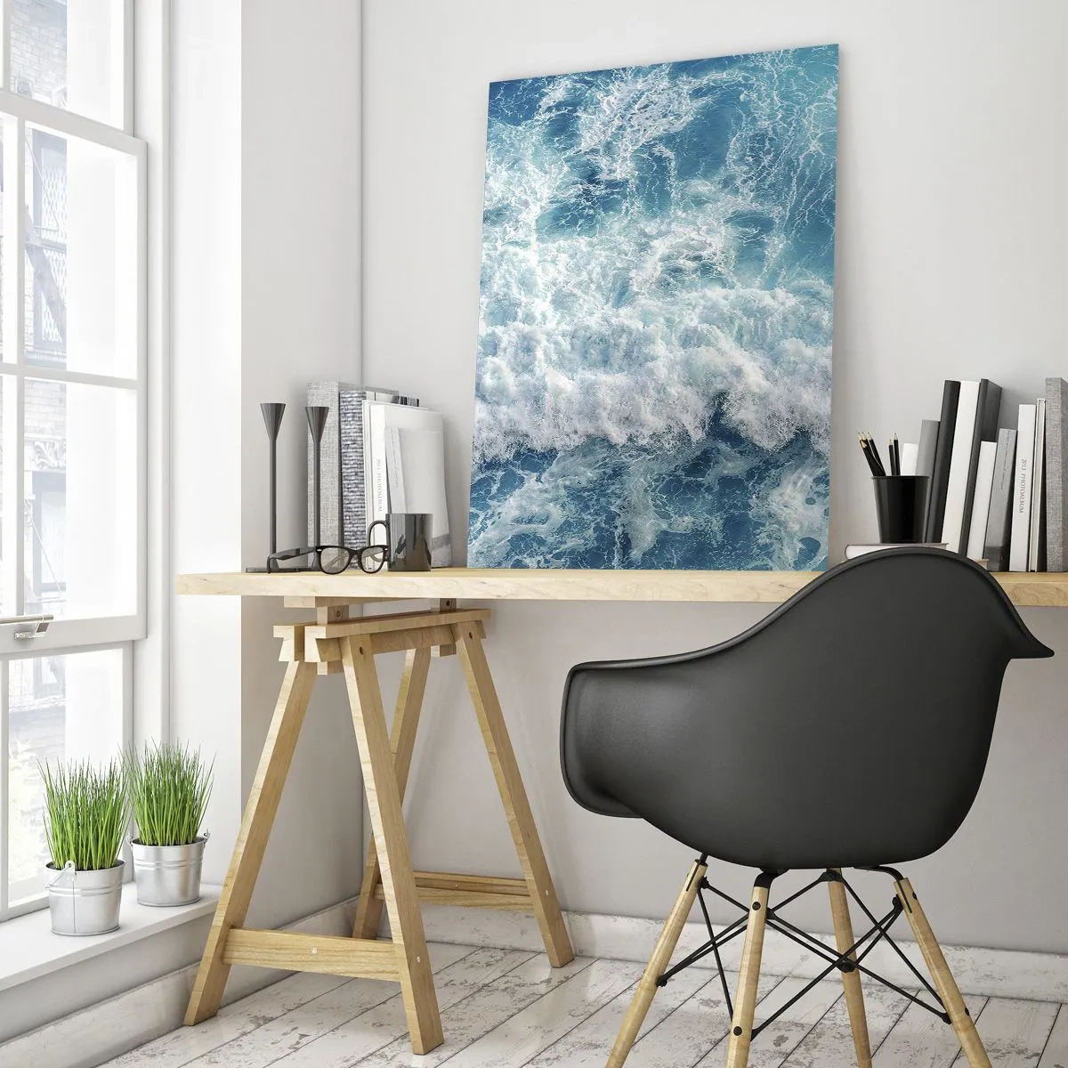 Billede på glas - Glædeligt og i spring - 50x70 cm