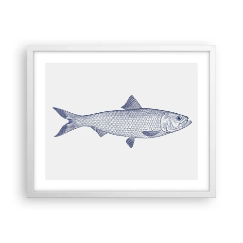 Plakat i hvid ramme - Hilsner fra de nordlige have - 50x40 cm