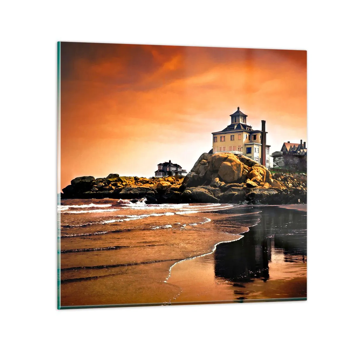 Billede på glas - Vestkystens elegance - 40x40 cm